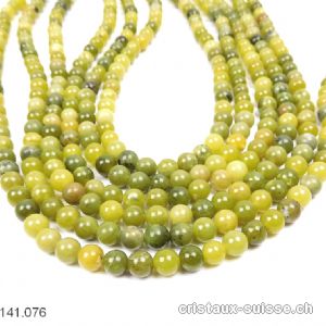 Rang Jade Serpentine verte 6,5 - 7 mm / 38 cm, env. 58 boules. Offre Spéciale