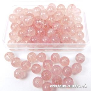 Quartz Fraise-Lépidocrocite, boule percée 6,5 mm