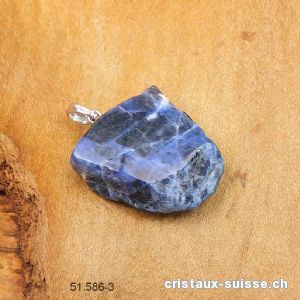 Pendentif Sodalite polie en relief, boucle argent 925. Pièce unique