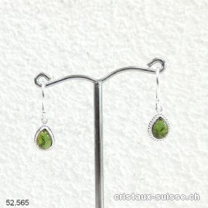 Boucles d'oreilles Tourmaline verte en argent 925