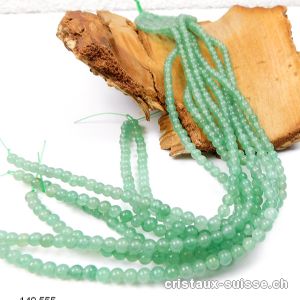 Rang Aventurine verte 4,5 - 5 mm / 37,5 cm, env. 80 boules. Offre Spéciale