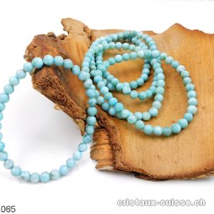 Bracelet Larimar bleu-vert 5,5 - 6 mm / 19 cm. Taille L