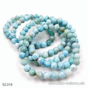 Bracelet Larimar bleu-vert 7,2 mm / 18 cm. Offre Spéciale