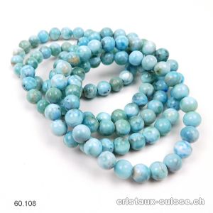 Bracelet Larimar bleu-vert 7,5-7,8 mm / 18 cm. Offre Spéciale