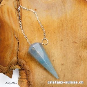 Pendule Aventurine bleue facetté 4,7 cm. Pièce unique