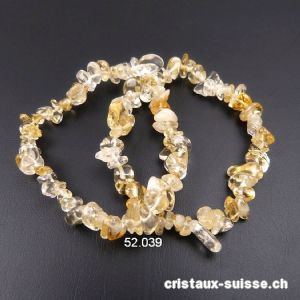 Bracelet Citrine, élastique 18-18,5 cm. Taille M