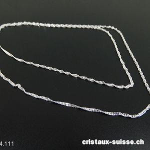 Chaîne torsadée en argent 925, L. 80 cm