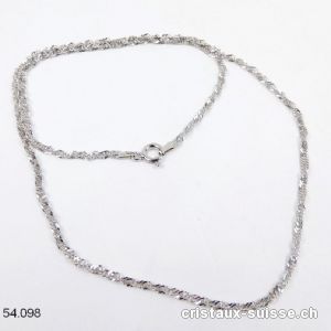 Chaîne torsadée en argent 925, L. 45 cm. RHODIÉ