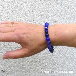 Bracelet Agate Indigo 8 mm / 19,5 cm