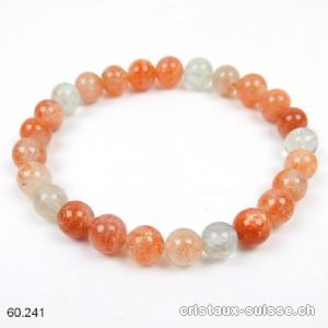 Bracelet Pierre de Soleil 7 mm, élastique 17,5 cm