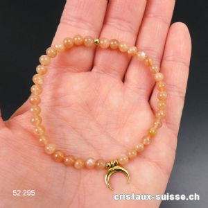 Bracelet Pierre de Lune saumon 4,5 mm / 18,5 cm avec LUNE