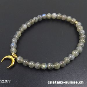 Bracelet Labradorite 5 mm / 18,5 cm avec LUNE
