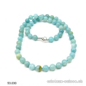 Collier Amazonite noué 8 mm / 50 cm. Offre Spéciale