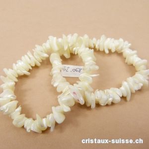 Bracelet Nacre, élastique 17 - 18 cm