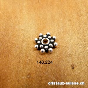 1 pièce Fleur Ethno 10 mm, Intercalaire en argent 925 vieilli