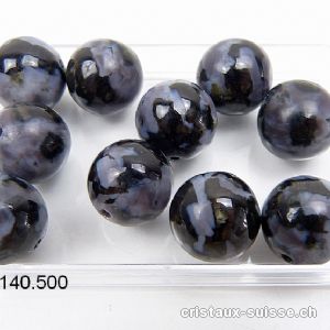 Gabbro - Mystic Merlinite, boule percée 10 mm. OFFRE SPECIALE