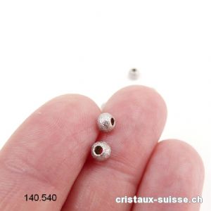 1 x Perle en argent 925 effet diamanté clair 4 mm / trou 1,2 mm. OFFRE SPECIALE