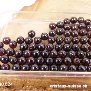 Grenat Almandin foncé, boule percée 4,5 mm