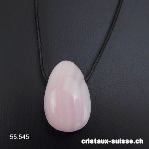 Manganocalcite 2,8 - 3 cm percée avec cordon cuir à nouer