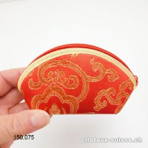 Pochette demi-lune Rouge et Or, avec fermeture éclair. OFFRE SPECIALE