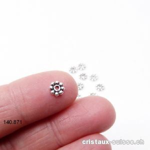 Fleur Ethno 5 mm, Intercalaire en argent 925 vieilli