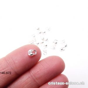 1 Boule cache-noeud à pincer 3,5 mm, AVEC oeillet en argent 925