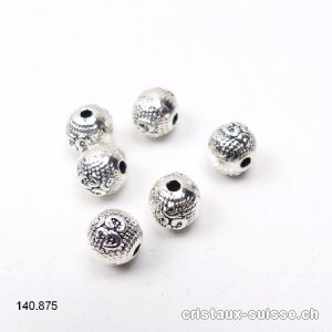 Intercalaire OM en métal argenté 8 x 7 mm. Boule légèrement ovale. OFFRE SPECIALE