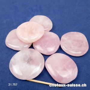 Quartz rose plat, clair 4,5 - 5 cm x épais. 1 cm. Taille XL