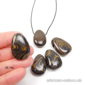 Stromatolite 3 cm percée avec cordon en cuir à nouer