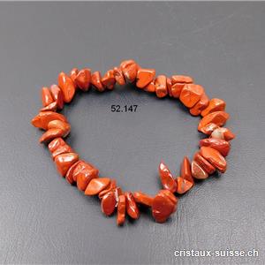 Bracelet Jaspe rouge, élastique 17 - 17,5 cm. Taille S