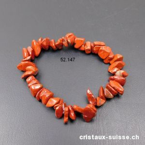 Bracelet Jaspe rouge, élastique 17 - 17,5 cm. Taille S