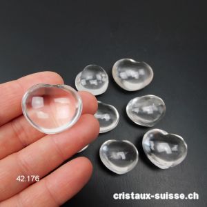 Coeur Cristal de Roche 2,8 - 3 x 2,5 cm. Qual. A