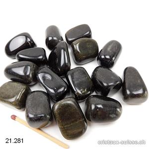 Obsidienne dorée 2,5 - 3 cm / 17 à 20 grammes. Taille L. OFFRE SPECIALE