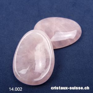 Quartz rose, pierre anti-stress incurvée 5 x 3,5 cm. OFFRE SPECIALE