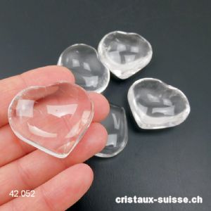 Coeur Cristal de Roche 3,5 - 4 x 3 - 3,5 cm