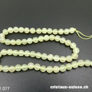 Rang Jade Serpentine vert clair 6 - 6,5 mm / 38 cm, env. 62 boules