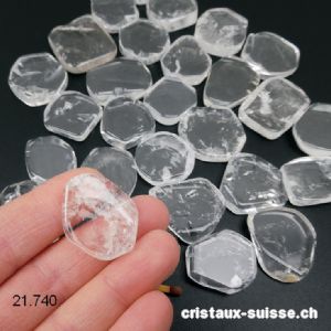 Cristal de roche plat facetté, 2 à 2,8 cm / 7 à 10 grammes