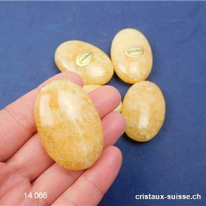 Calcite orange, pierre anti-stress arrondie env. 4,5 x 3 cm