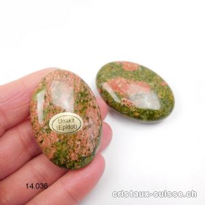 Unakite - épidote, pierre anti-stress arrondie 4 x 3 cm