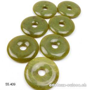 Jade Serpentine olive, Donut 4 cm