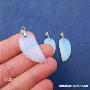 Pendentif Opalite - Opaline Aile d'Ange avec boucle métal 3 cm
