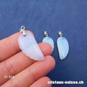 Pendentif Opalite - Opaline Aile d'Ange avec boucle métal 3 cm