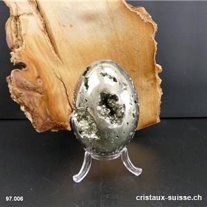 Oeuf Pyrite du Pérou 7 cm. Pièce unique 377 grammes