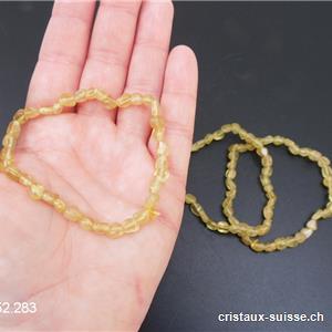 Bracelet Apatite jaune 5 à 7 mm, élastique 19 cm. Taille L