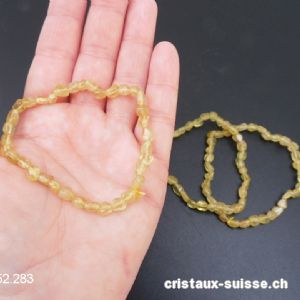 Bracelet Apatite jaune 5 à 7 mm, élastique 19 cm. Taille L