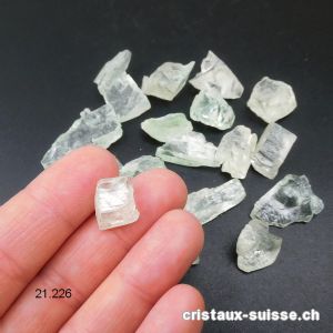 Hiddénite brute - Kunzite verte claire, 1 à 2 cm. OFFRE SPECIALE