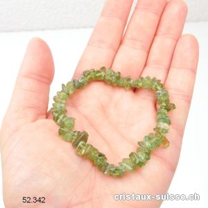 Bracelet Apatite verte, élastique 18 - 18,5 cm. Taille M