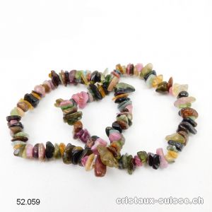 Bracelet Tourmaline multi, élastique 18 - 18,5 cm