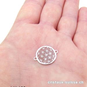 Fleur de Vie, intercalaire en argent 925, 2 oeillets