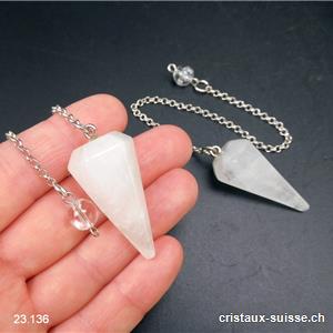 Pendule Cristal de Roche facetté 3,5 - 4 cm
